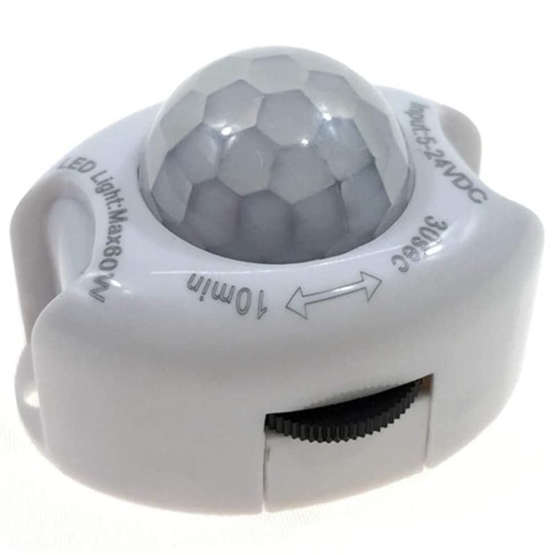 PIR Infrared Motion Sensor Detector DC5-24V Auto on Off Timer Switch Home LED Light Body PIR Motion Sensor LampWhite