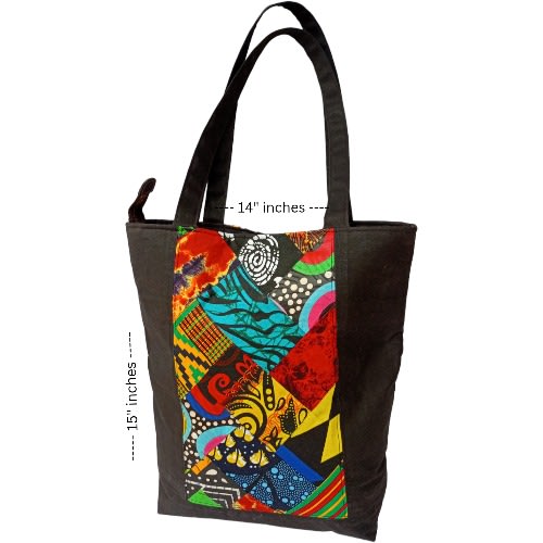 Ankara Tote Bag With Patch Work Fabrics