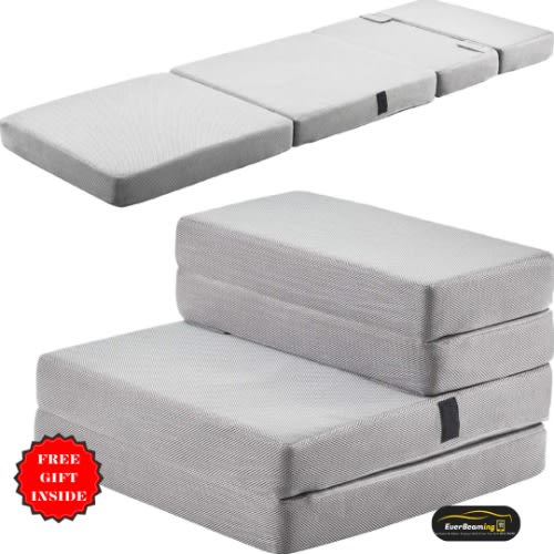 Foldable Camping Picnic And Outdoor Mattress  Colour With Pillow Part - Grey