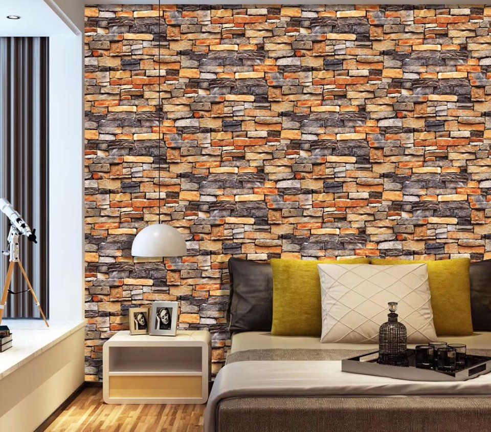 Adore Decor Unique Design Brick Wallpaper - 5.3 SQM