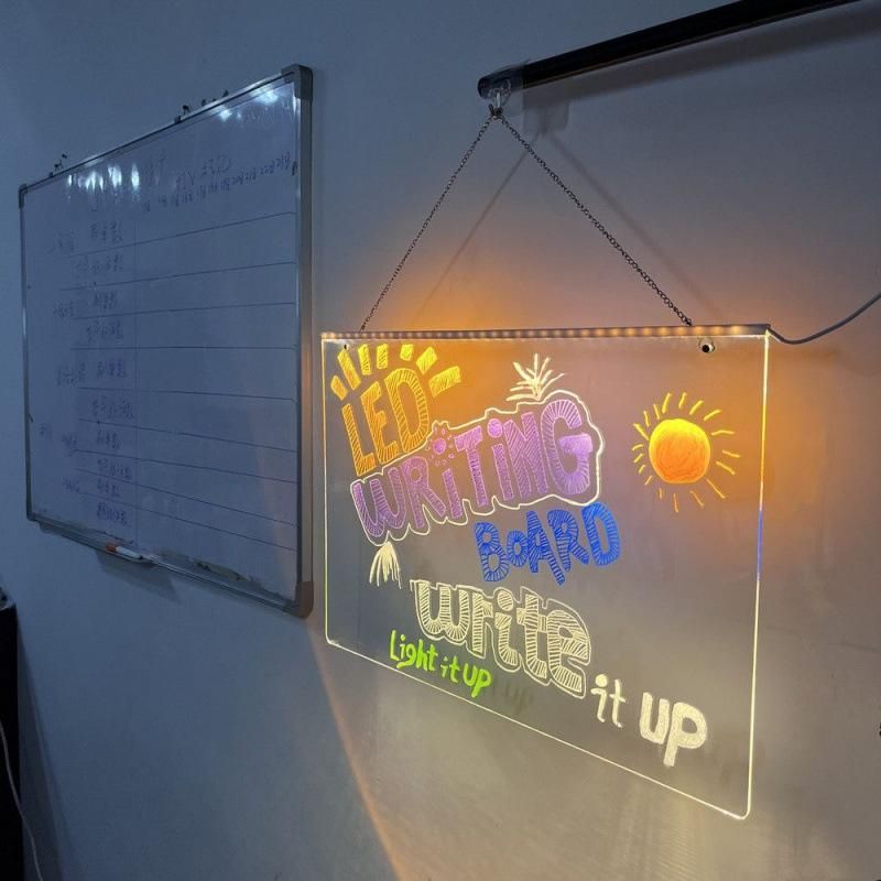 Luminous Small Blackboard Ins Acrylic Note Board Stall Blackboard Hanging Erasable Message Whiteboard Writing Board Wall Hanging