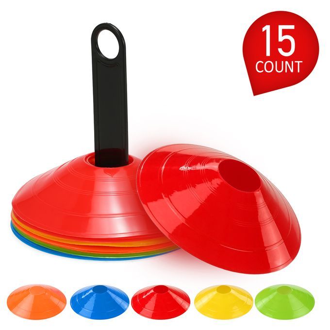 15pcs Agility Disc Cone Set Multi Sport Training Space-15