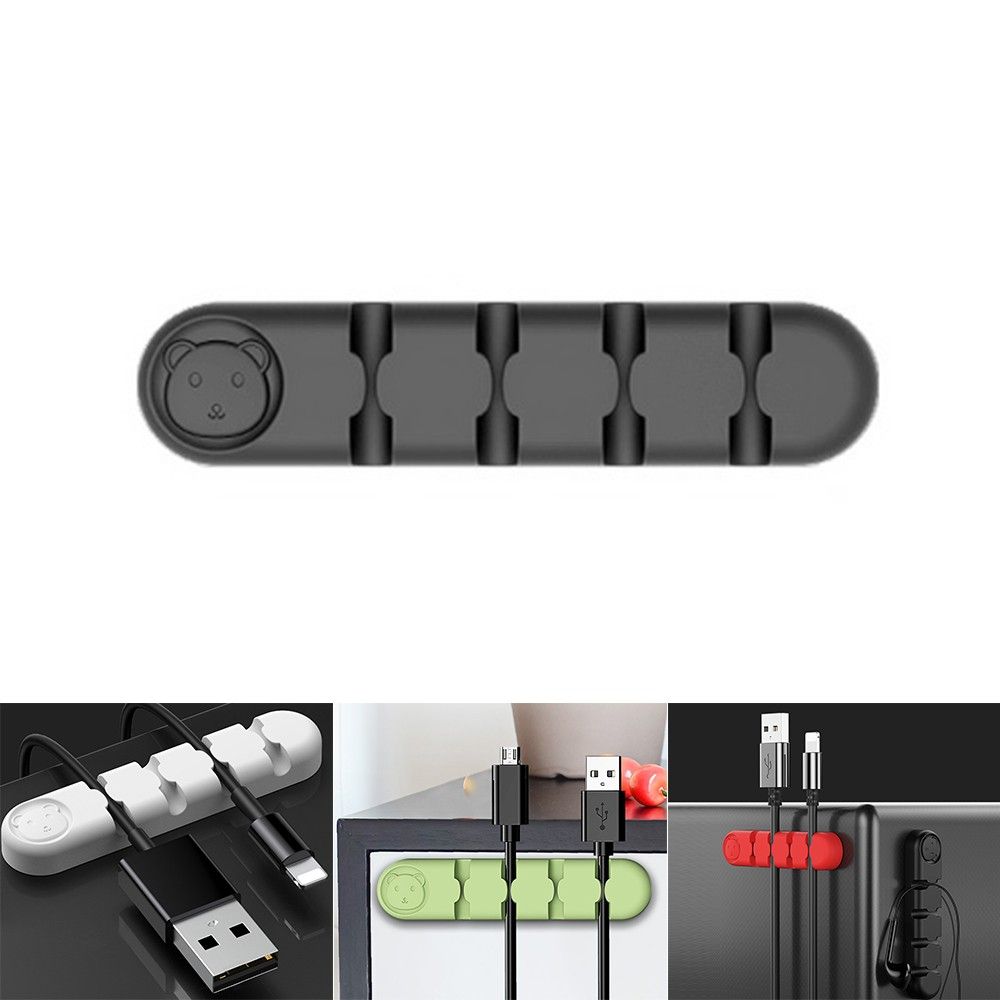 Cable Holder Silicone Cable Organizer USB Winder Desktop