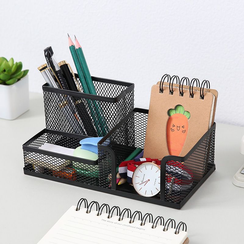 Metal Mesh Desk Organizer Pen Holder/File Tray
