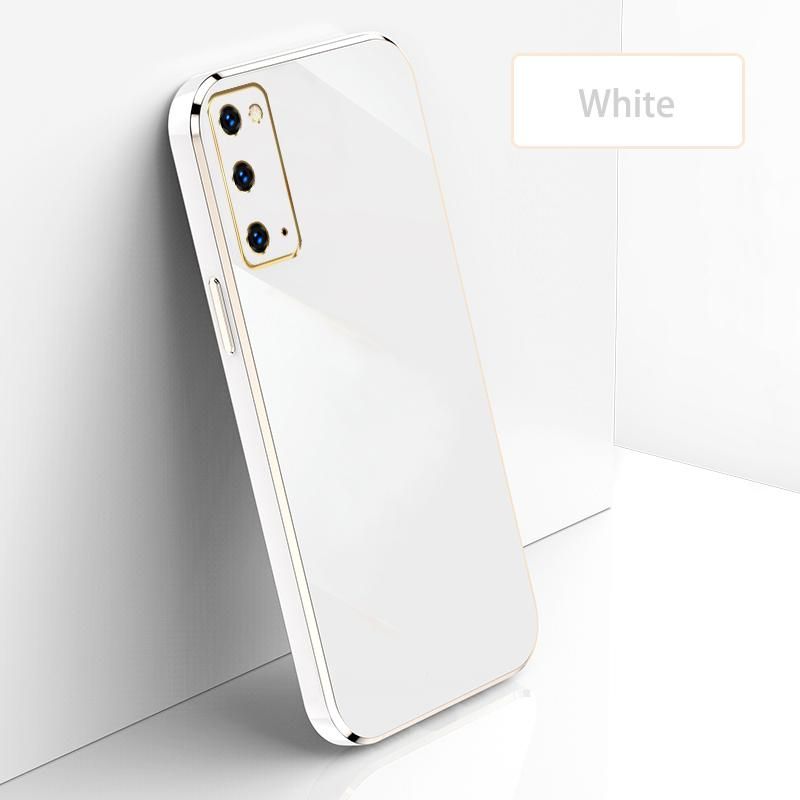 Ultra Thin Plating Phone Case for Samsung Galaxy S20 4G 5G S11e Lens Protection soft Phone Back Cover-White