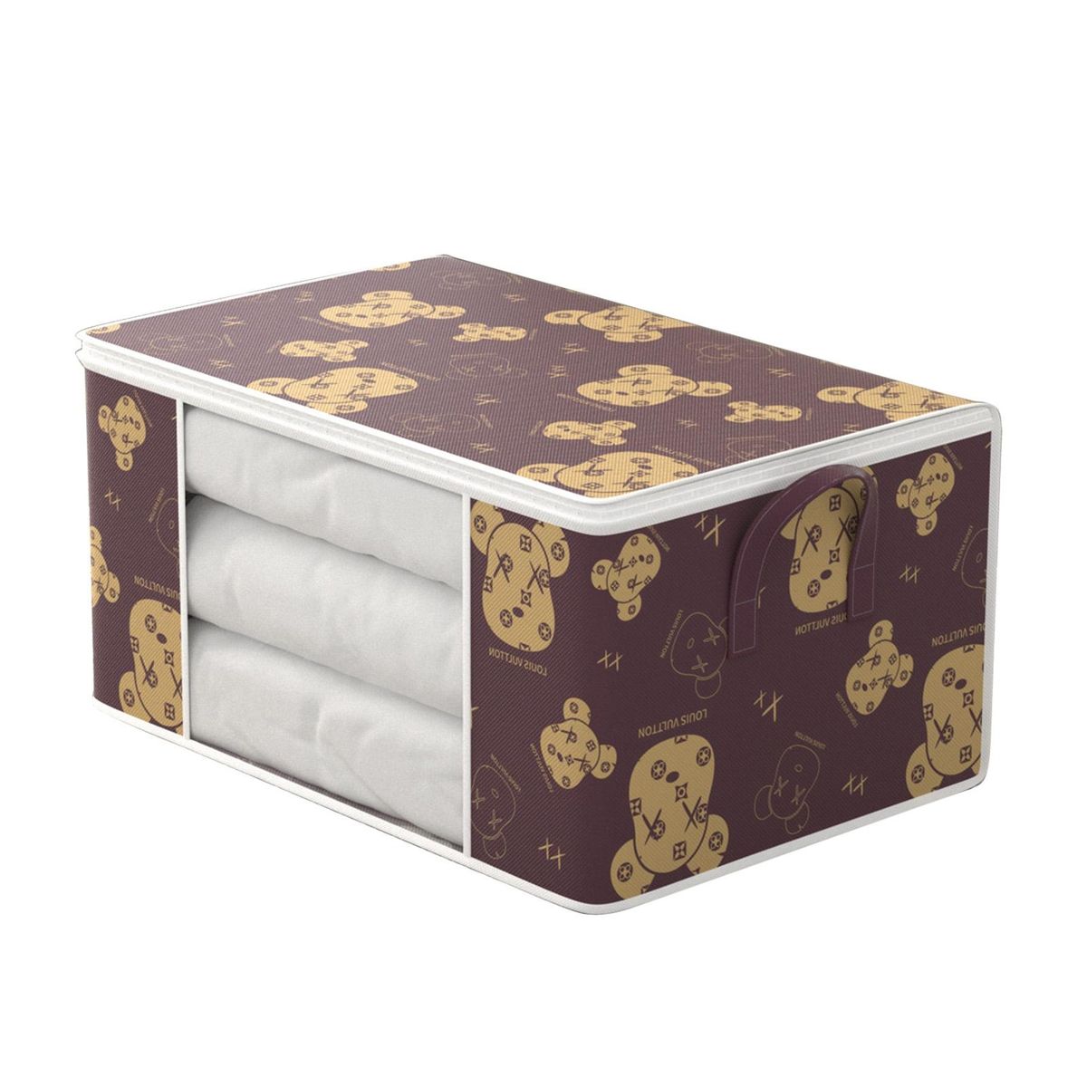 Moving Bag Cute Print Portable Moving Luggage Packing Bag Coffee