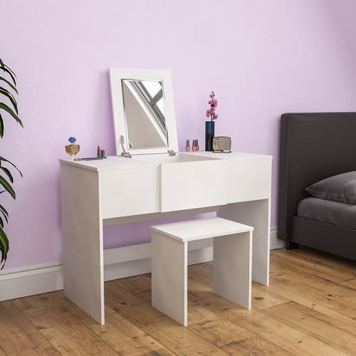 Sadia-reiban Dressing Table Set With Mirror White