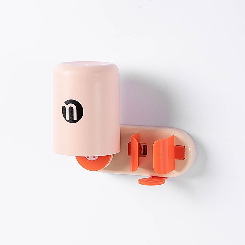 Bathroom Shelf Toothbrush Storage Rack, Colour: With Cup（Pink Orange）
