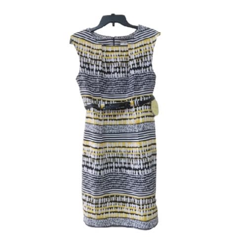 Women's Short Dress -Black And Yellow