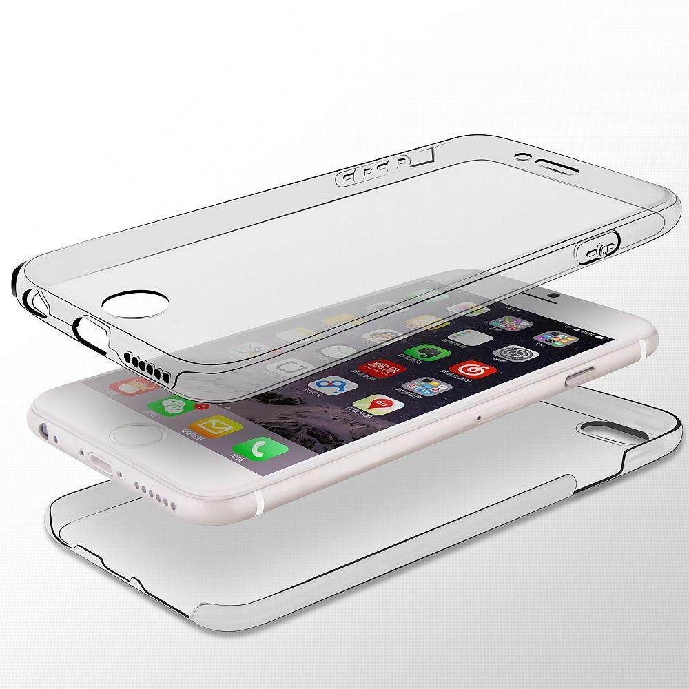 Transparent 360 Degree Full Surround Touch Screen Front+Back TWO-PIECE Phone Cases For Iphone6/6S/6 Plus/6SPlus Wholesale/Retail Gold