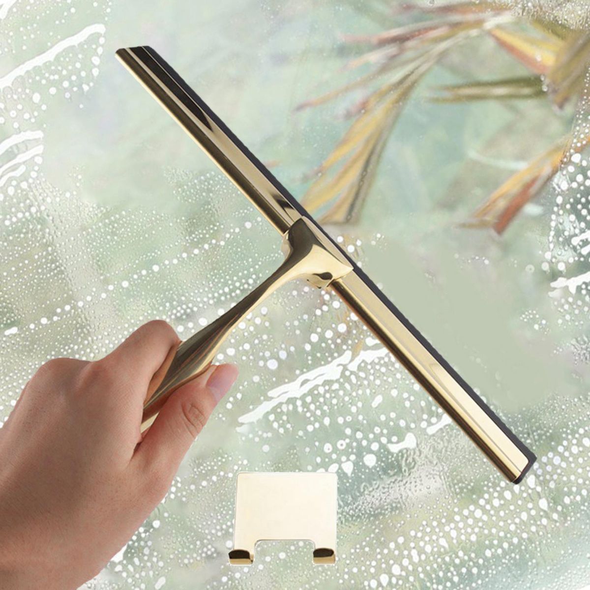 Glass Wiper W/ Hook Holder Tool Hanging Cleaning Squeegee