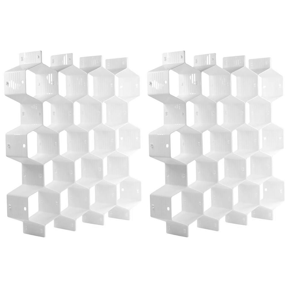 White Plastic Partition Bee-Style Socks Bra Tie Belt Rack