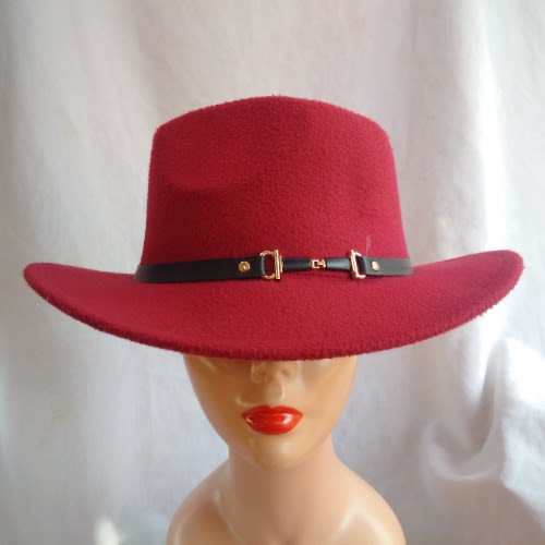 Suede Fedora Hat For Men And Women - Wine