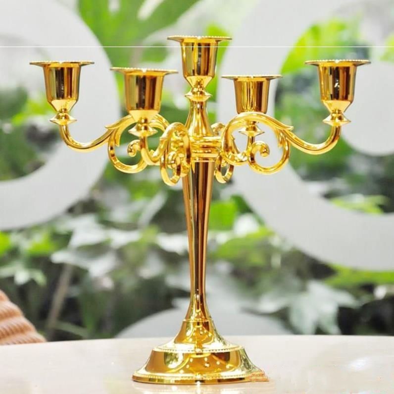 Metal Silver/Gold Plated Candle Holders 7-Arms Stand Zinc