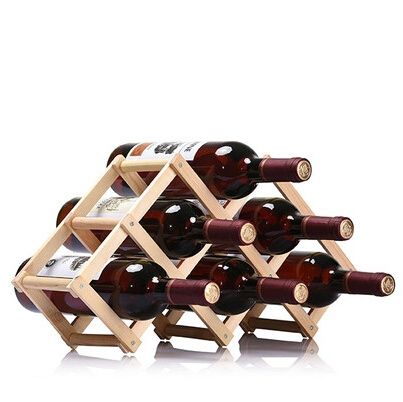 Kitchen Shelf 6 Bottles Racks Foldable Wine Stand