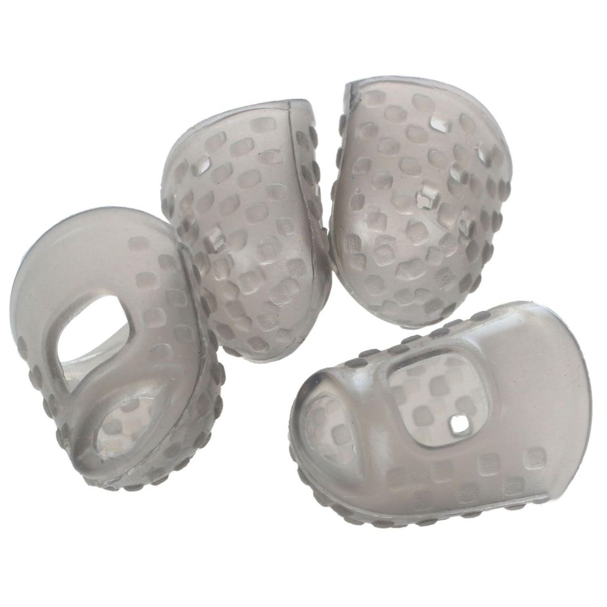 4pcs Soft Silicone Guitar Finger Picks Protector (Gray XXS )