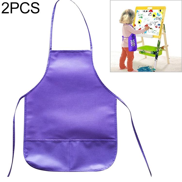 2 PCS  Non-woven Apron Home Painting Clothes For Children(Purple)