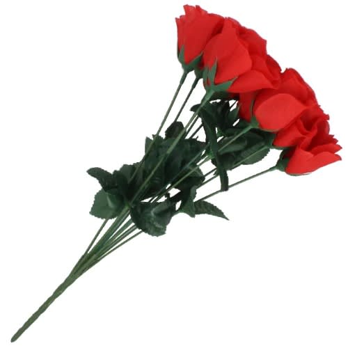 Fabric Rose Bouquet - Red