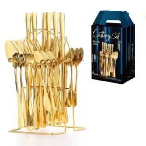 Gold Cutlery Set -  24 Pcs