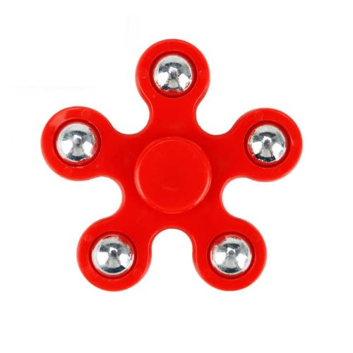 Five Beads Hand Spinners Fidget Toys - Red