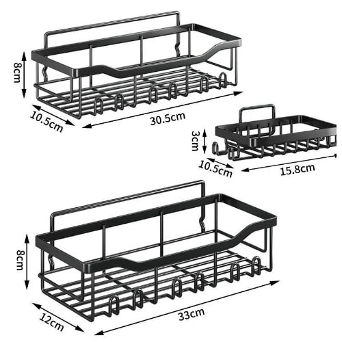 2 Shelves With 1 Soap Holder
