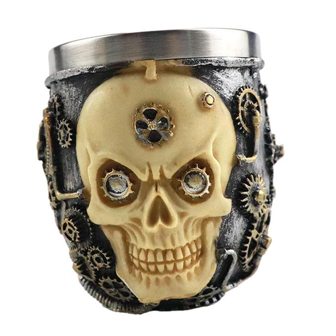 Mens Skull Head  Cup Shaving Lather Bowl For Male Heavy Style 01