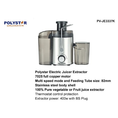 Electric Juice Extractor - Fruit Pomace Cup - 3 Speed Mode - 1L - 400W