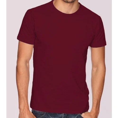 Custom Fits Basic Men's Round Neck T-shirts - Wine