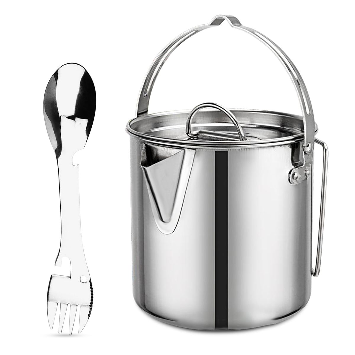 1.2L Outdoor Hanging Pot With Multifunctional Spork