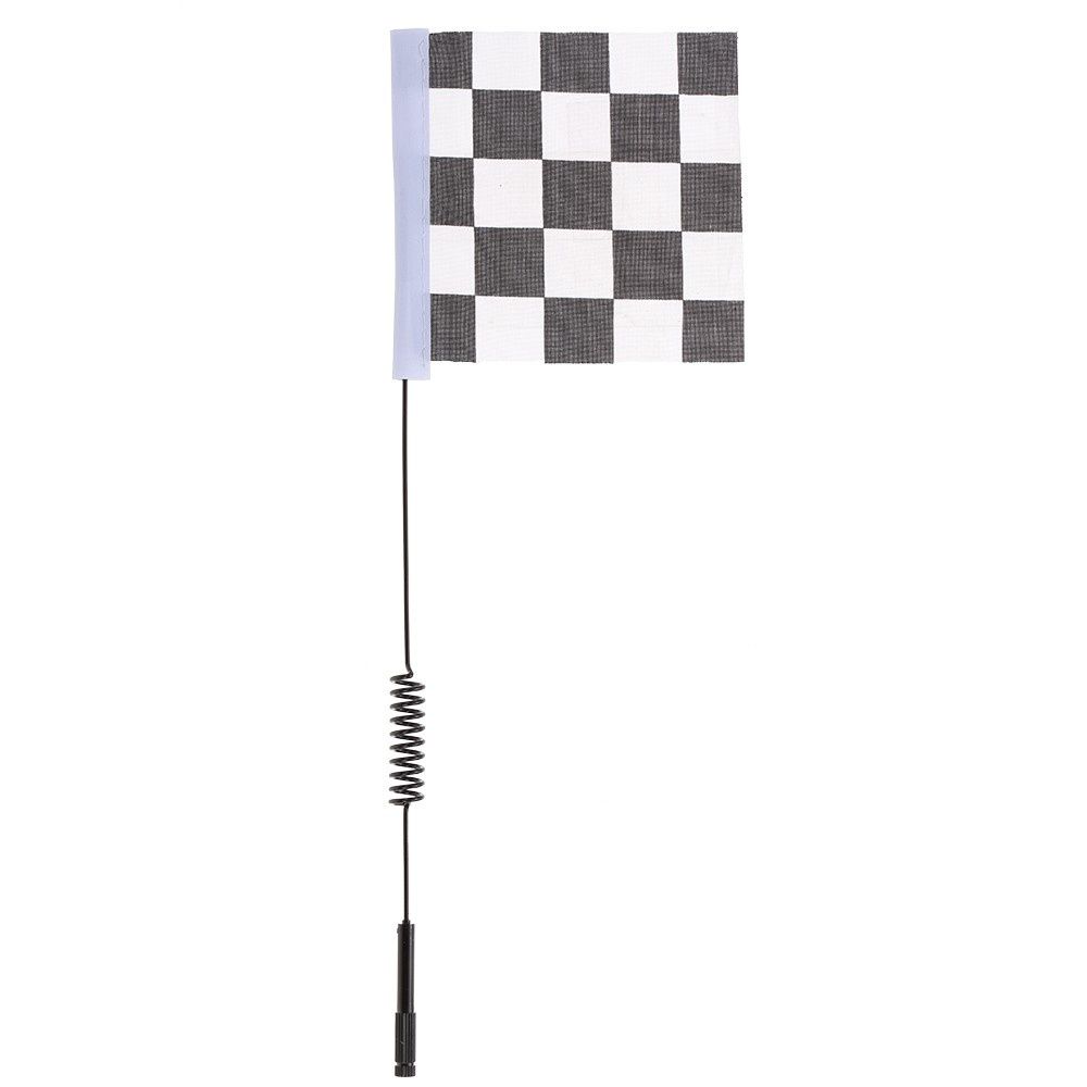 Metal Decorative Antenna With White   Black Flag For 1:10