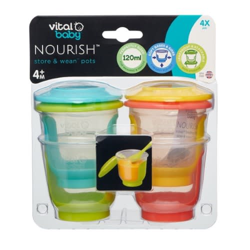 Nourish Store And Wean Pots - 120ml - 4pk