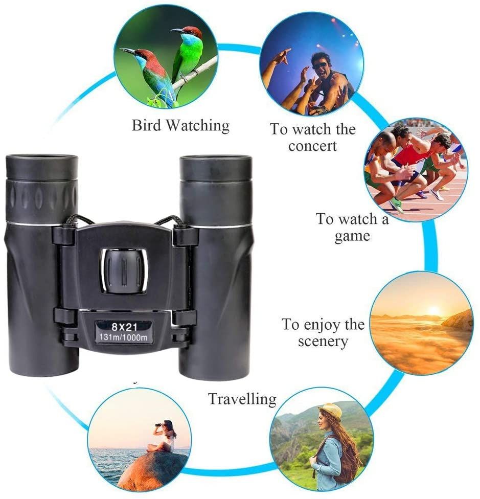HOT 8X21 Long Range Mini Folding Binocular For Bird Watching,Hiking,Hunting,Sightseeing,Etc