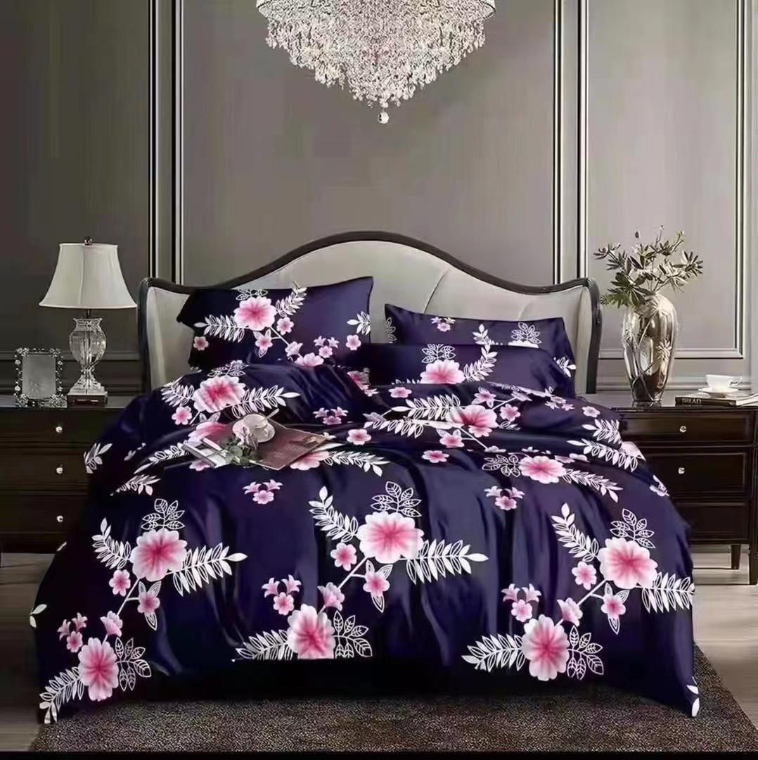 Blue Cotton Bed Sheet With Pillow Cases