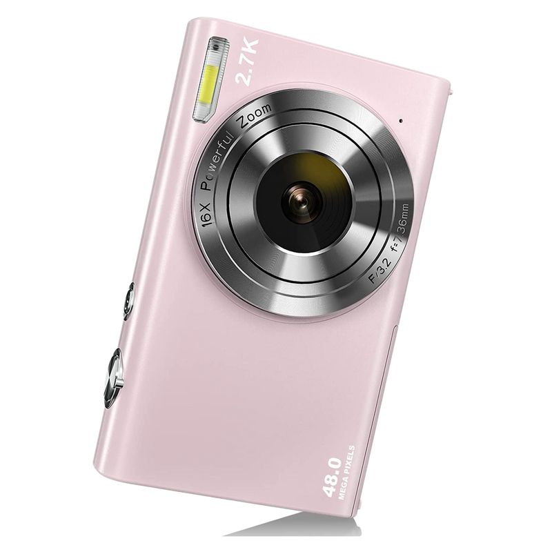 Digital Camera with Auto Focus, 2.7K 48MP Vlogging Camera-Pink