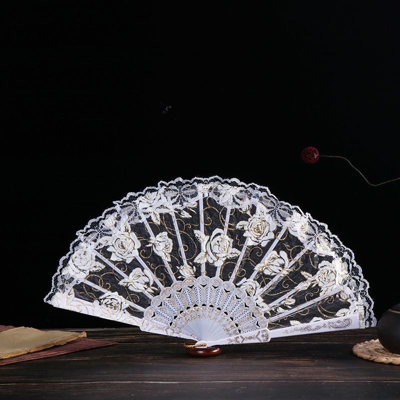 Held Fan Dance Chinese Style Best Flower Lace Party Hand Wedding Folding