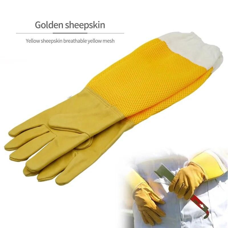 1Pair Beekeeping Gloves Protective Sleeves Breathable Anti Bee/Sting  Sheepskin Long Gloves For Beekeeper Beekeeping Tools
