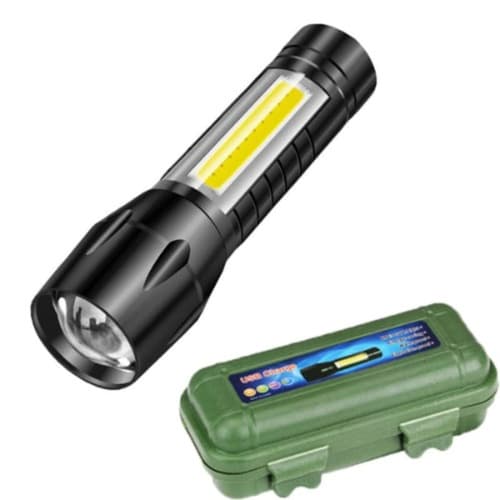 Cob Mini Usb Rechargeable Led Flashlight Torch