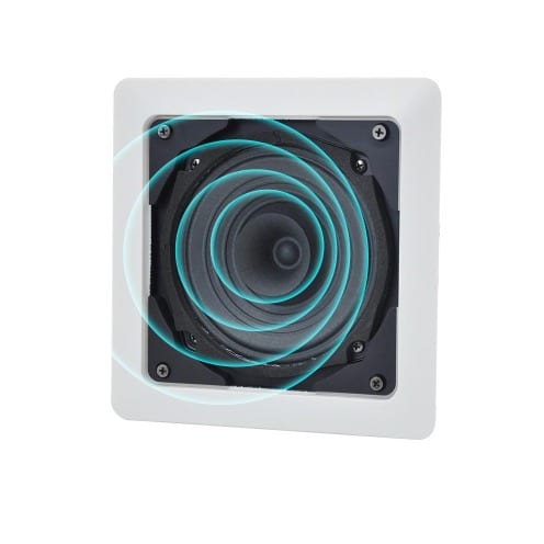 5'' Full Range Square HiFi In-Wall/In-Ceiling Speaker 20W/ 100V Power Taps Stereo