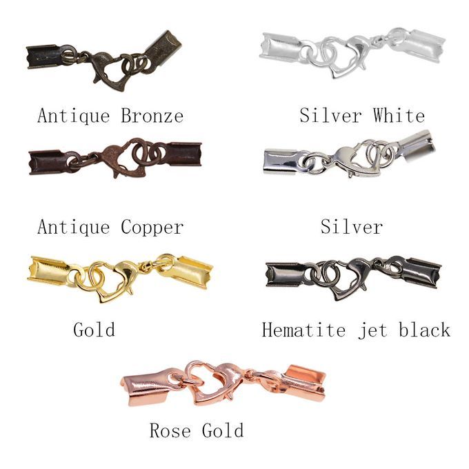 12 Sets  Cord Ends  Extender Chain Necklace Antiquecopper