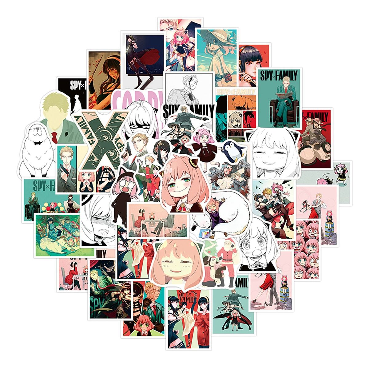 50PcsSet Luggage Sticker Spy Family Cartoon Suitcase Sticker 50pcs