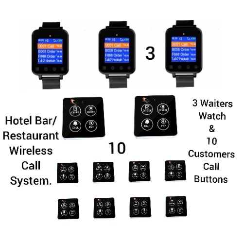 Hotel Restaurant/bar Waiter/customers Service Wireless Call System 10 Buttons/1watch Pack