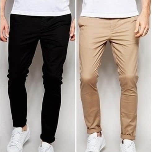 2-in-1 Men's Chinos Trouser - Black & Brown