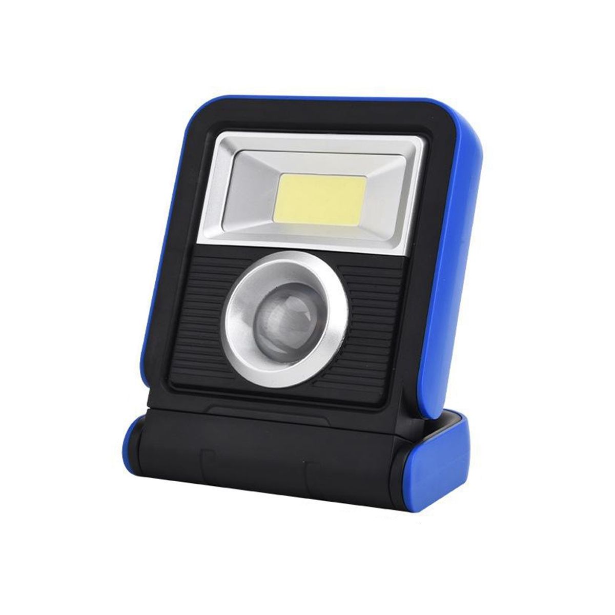 Camping Cob Work Light Solar Portable USB Charging Detection LED Outdoor Floodlight Folding and RotatingBlueBlack