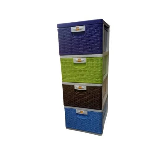 4-tier Plastic Storage Cabinet - Multicolour