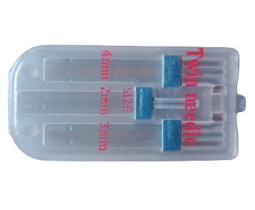 A Set Of Twin Needles Sizes 2/90, 3/90 And 4/90