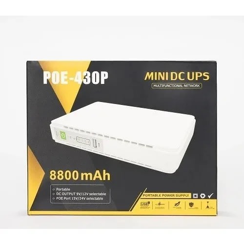 Poe 430p Mini Dc Ups For Router  - 9v 12v 15v - 8800mAh