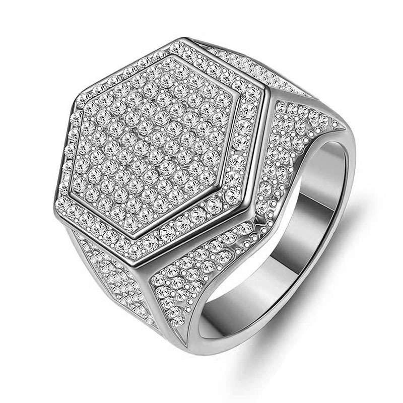 Men's Silver Diamond Fashion Ring