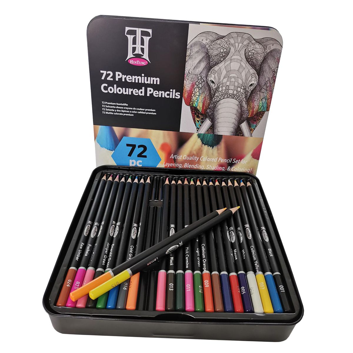 Art Colored Pencils Professional For Adult Coloring Books, 72 Colored