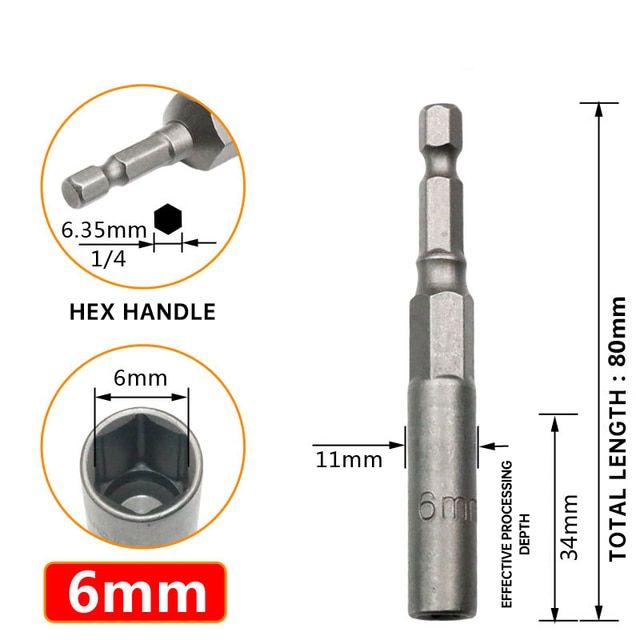 2PCS Socket Wrench  Shank Hex Sleeve Tool Adapter