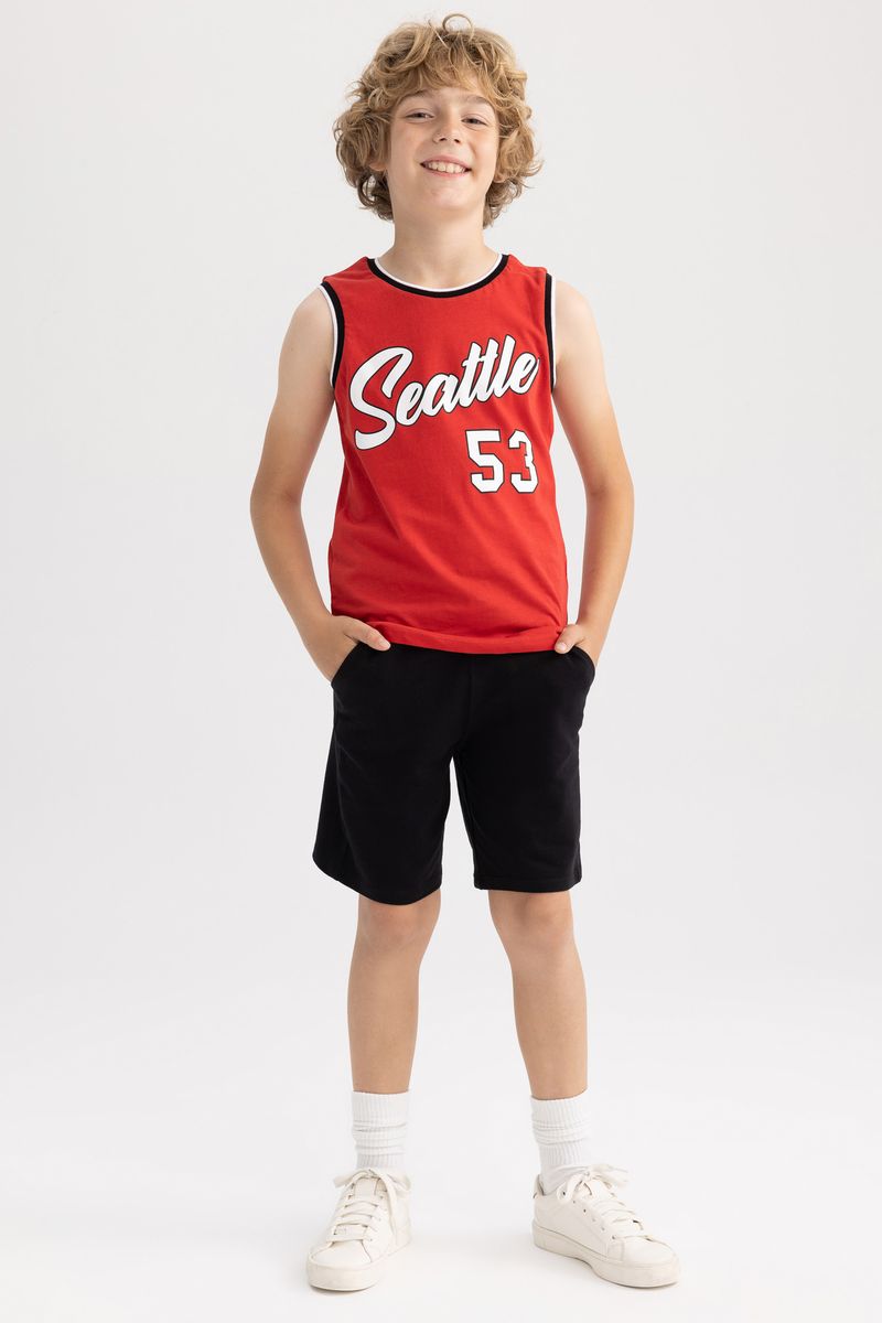 2 Piece Boy Casual Regular Fit Sleeveless Knitted Set - Bordeaux